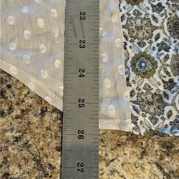 Roz Ali Boho Womens Long Sleeve Sheer Geometric Pattern Blouse Tie Neck Size Med - Picture 9 of 14